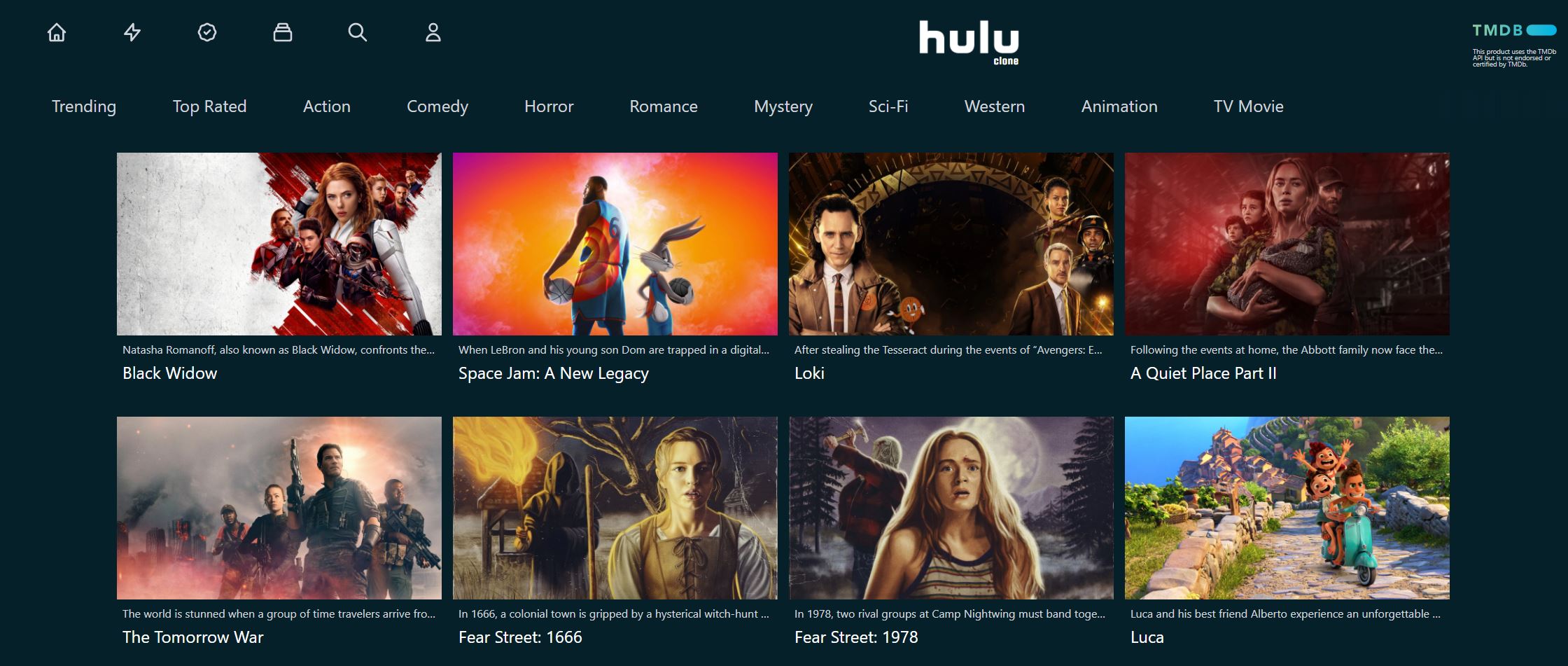 Hulu Clone Wide Screenshot